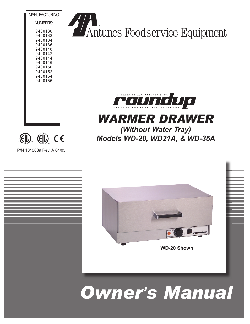 A.J. Antunes & Co WD-35A 9400156 User Manual | 16 pages