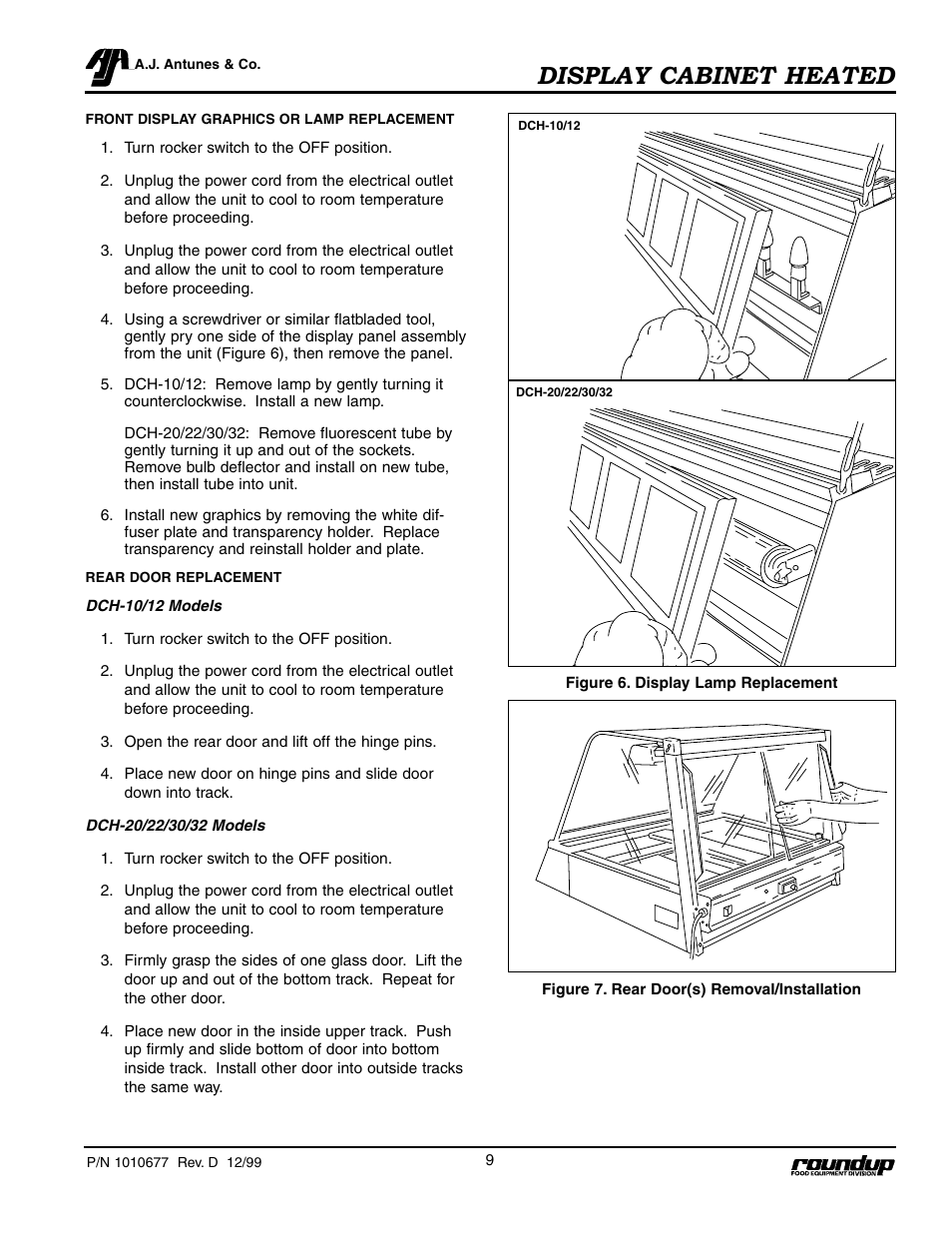 Display cabinet heated | A.J. Antunes & Co DCH-22 9020485 User Manual | Page 10 / 22