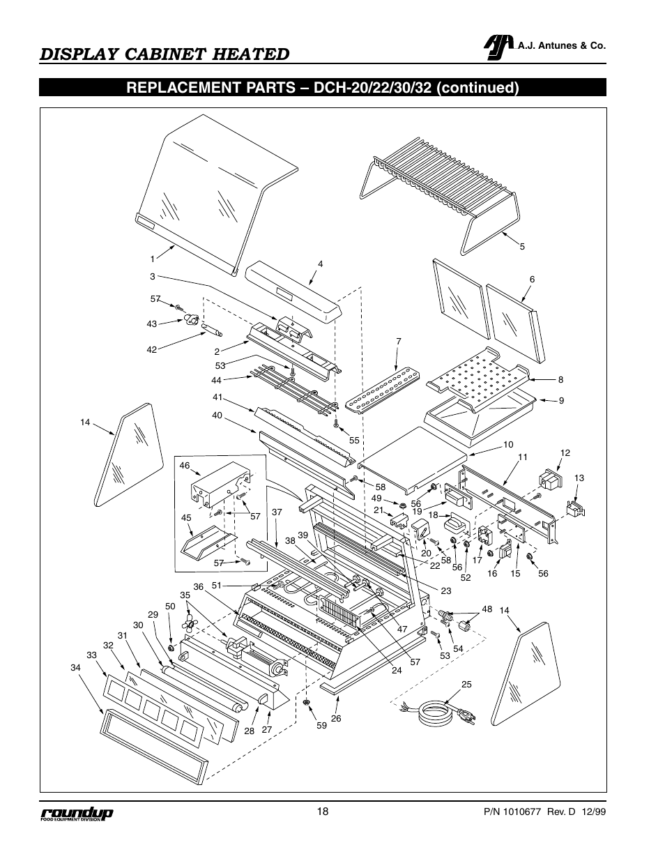 Display cabinet heated | A.J. Antunes & Co DCH-22 9020485 User Manual | Page 19 / 22