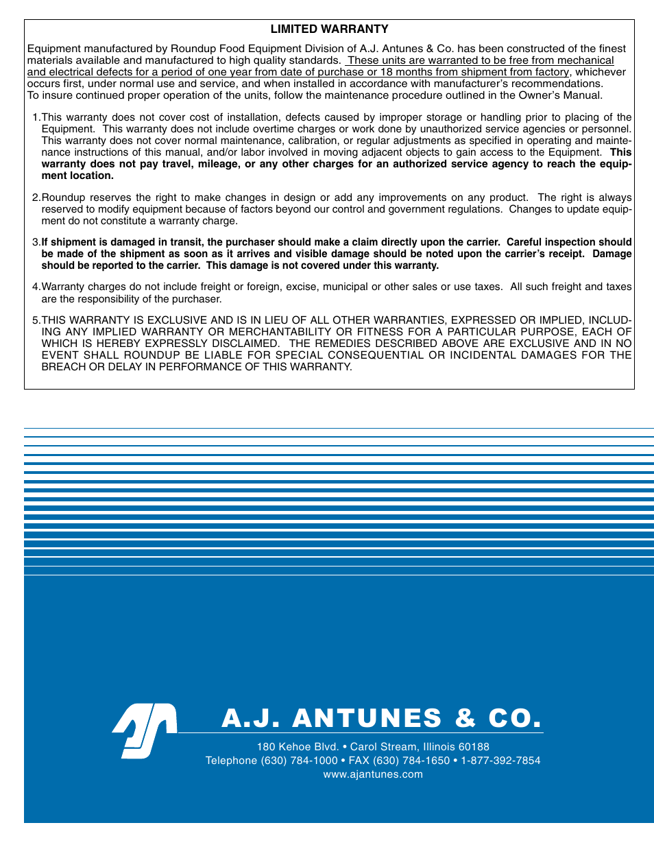 A.j. antunes & co | A.J. Antunes & Co DCH-22 9020485 User Manual | Page 22 / 22