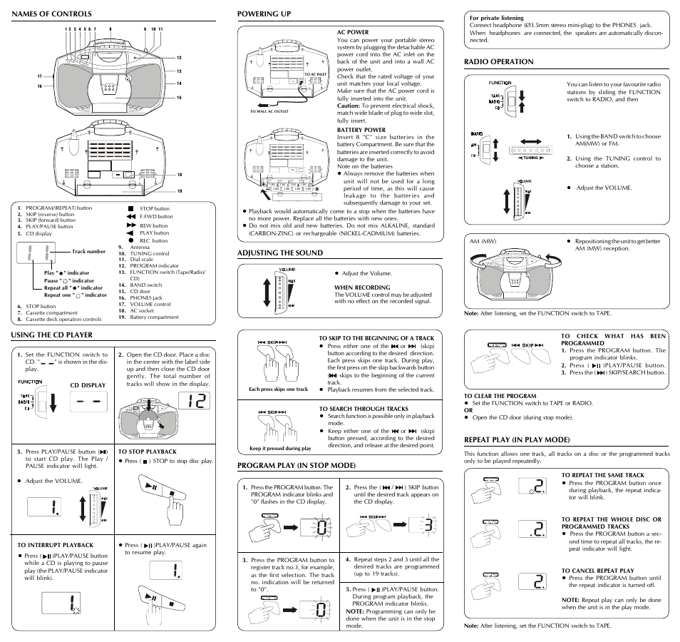 Audiovox Portable CD System User Manual | Page 2 / 2