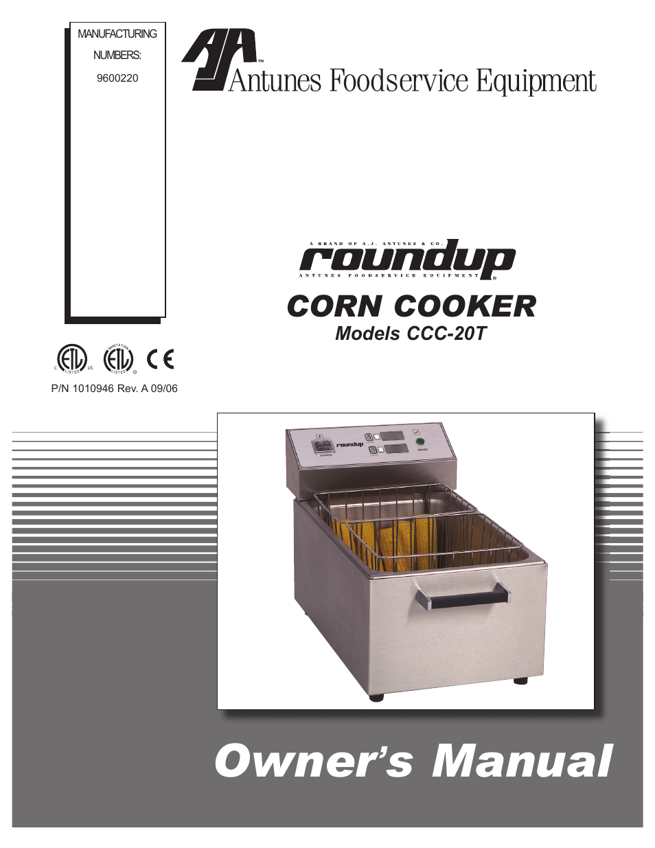 A.J. Antunes & Co CCC-20T 9600220 User Manual | 16 pages