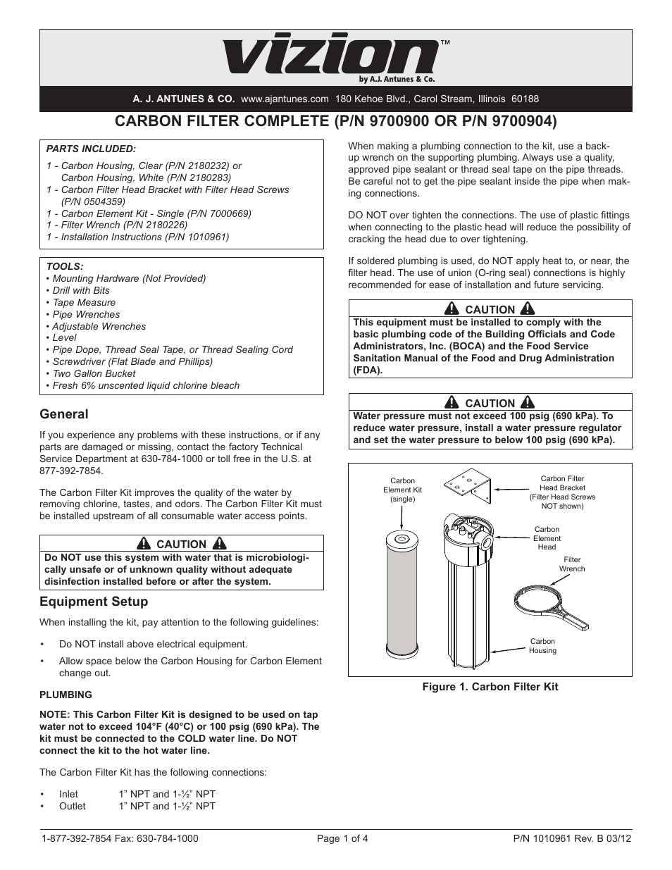 A.J. Antunes & Co C-420 9700904 User Manual | 4 pages