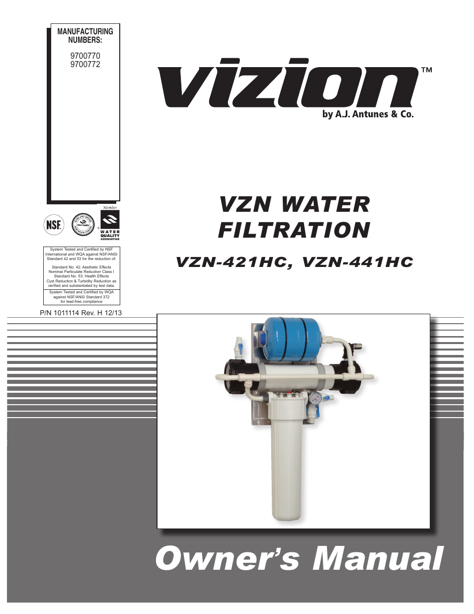 A.J. Antunes & Co VZN-441HC 9700772 User Manual | 24 pages