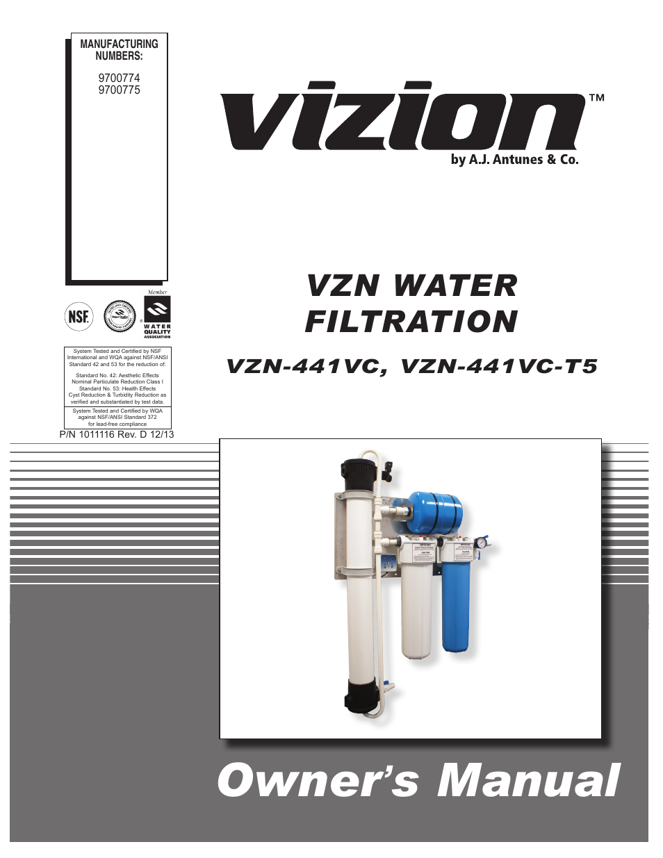 A.J. Antunes & Co VZN-441VC-T5 9700775 User Manual | 24 pages