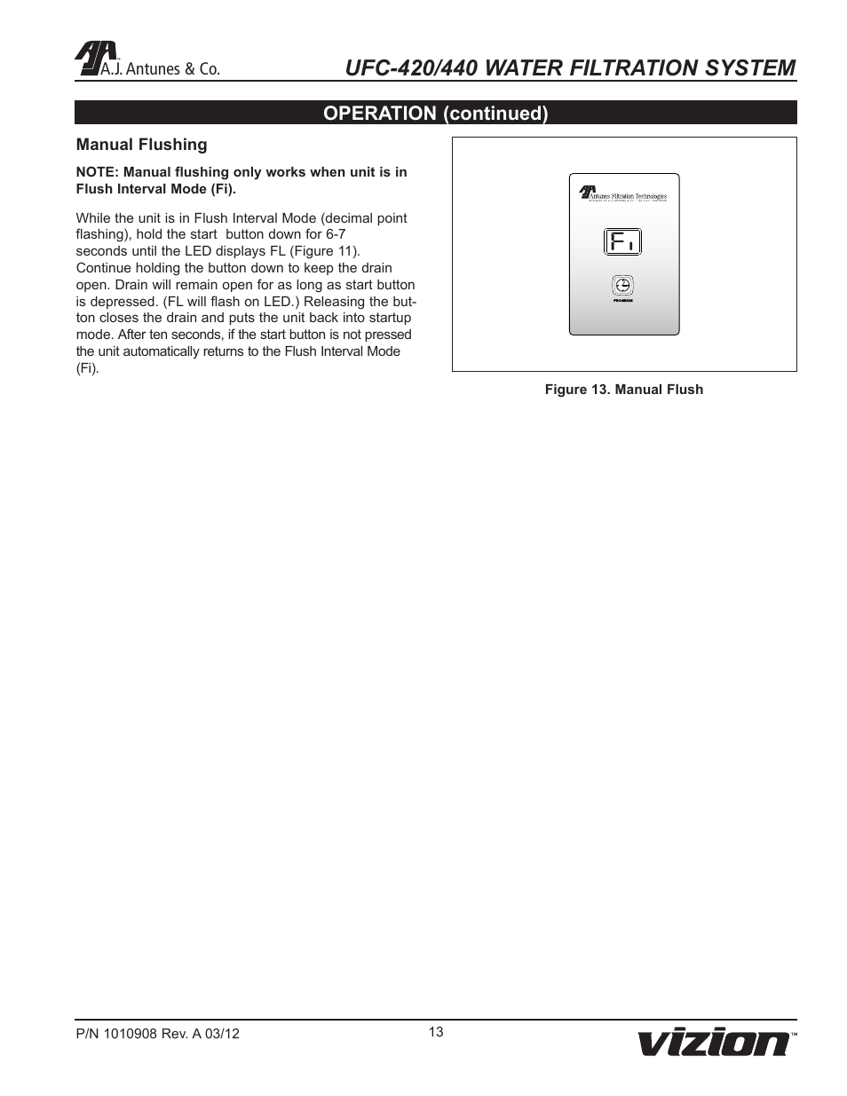 Operation (continued) | A.J. Antunes & Co UFC-440 9700616 User Manual | Page 13 / 20