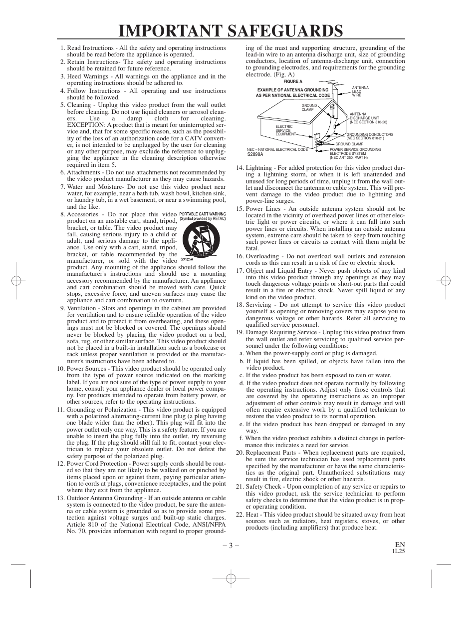 Important safeguards | Audiovox AXWD2003 User Manual | Page 3 / 34