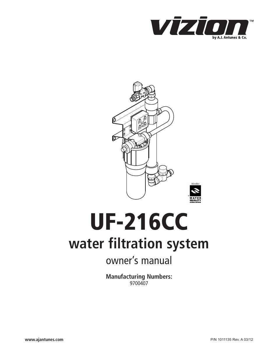 A.J. Antunes & Co UF-216CC 9700407 User Manual | 20 pages