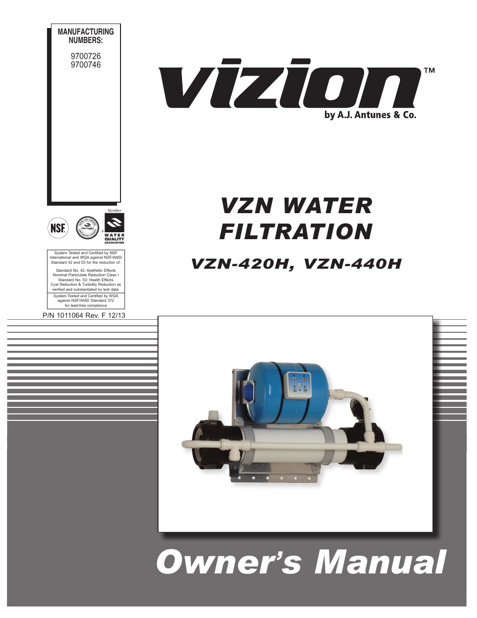 A.J. Antunes & Co VZN-440H 9700746 User Manual | 20 pages