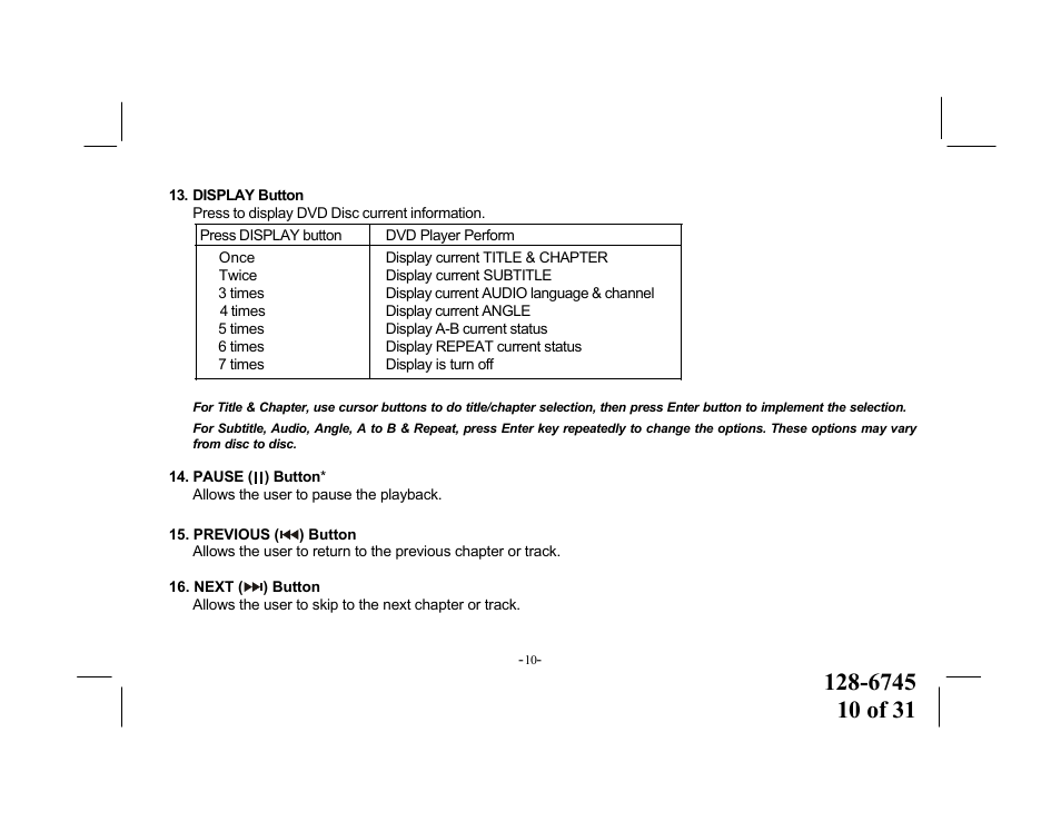 Audiovox PROV916 S User Manual | Page 10 / 31