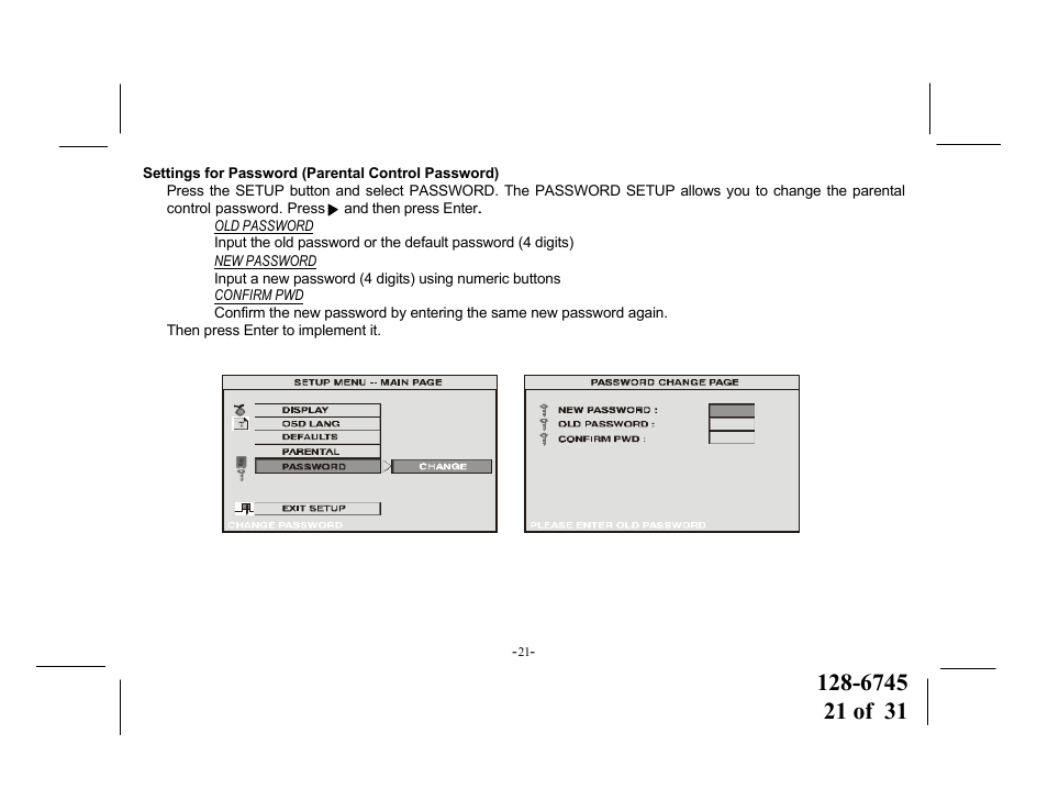 Audiovox PROV916 S User Manual | Page 21 / 31