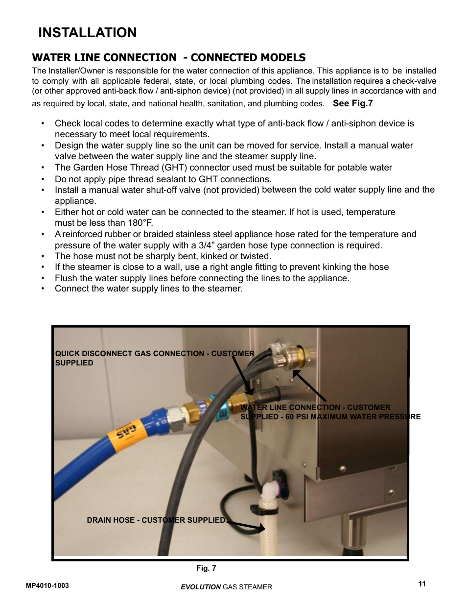 Installation | AccuTemp EVOLUTION GAS STEAMER User Manual | Page 17 / 31