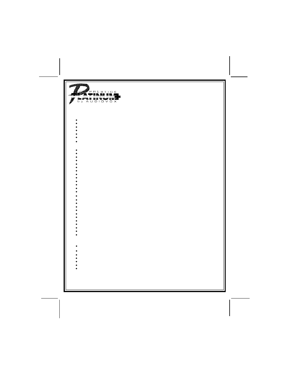 Audiovox Prestige Platinum APS-787N User Manual | 12 pages