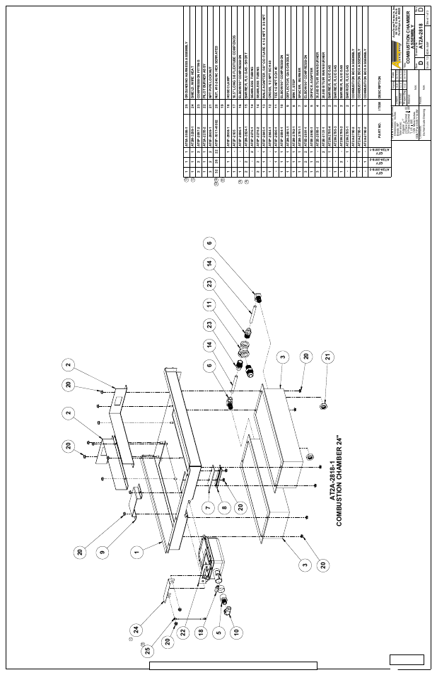 Rev-e, Drawing view1, Page 20/29 | Gas griddle owners manual, Combustion chamber assembly | AccuTemp ACCU-STEAM GAS GRIDDLE User Manual | Page 25 / 39