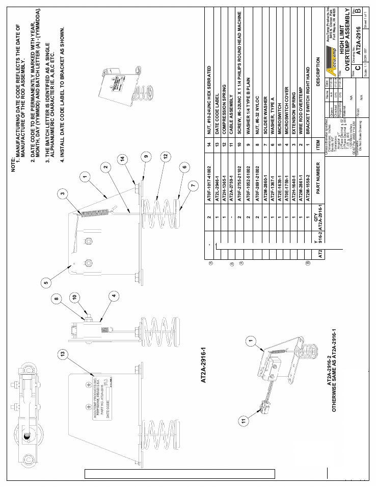 Sheet1, Drawing view1, Drawing view2 | Drawing view3, Drawing view4, Drawing view5, Drawing view6, Page 27/29, High limit overtemp assembly | AccuTemp ACCU-STEAM GAS GRIDDLE User Manual | Page 32 / 39