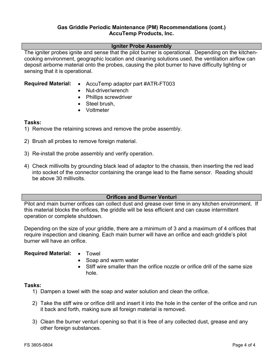 AccuTemp ACCU-STEAM GAS GRIDDLE User Manual | Page 38 / 39