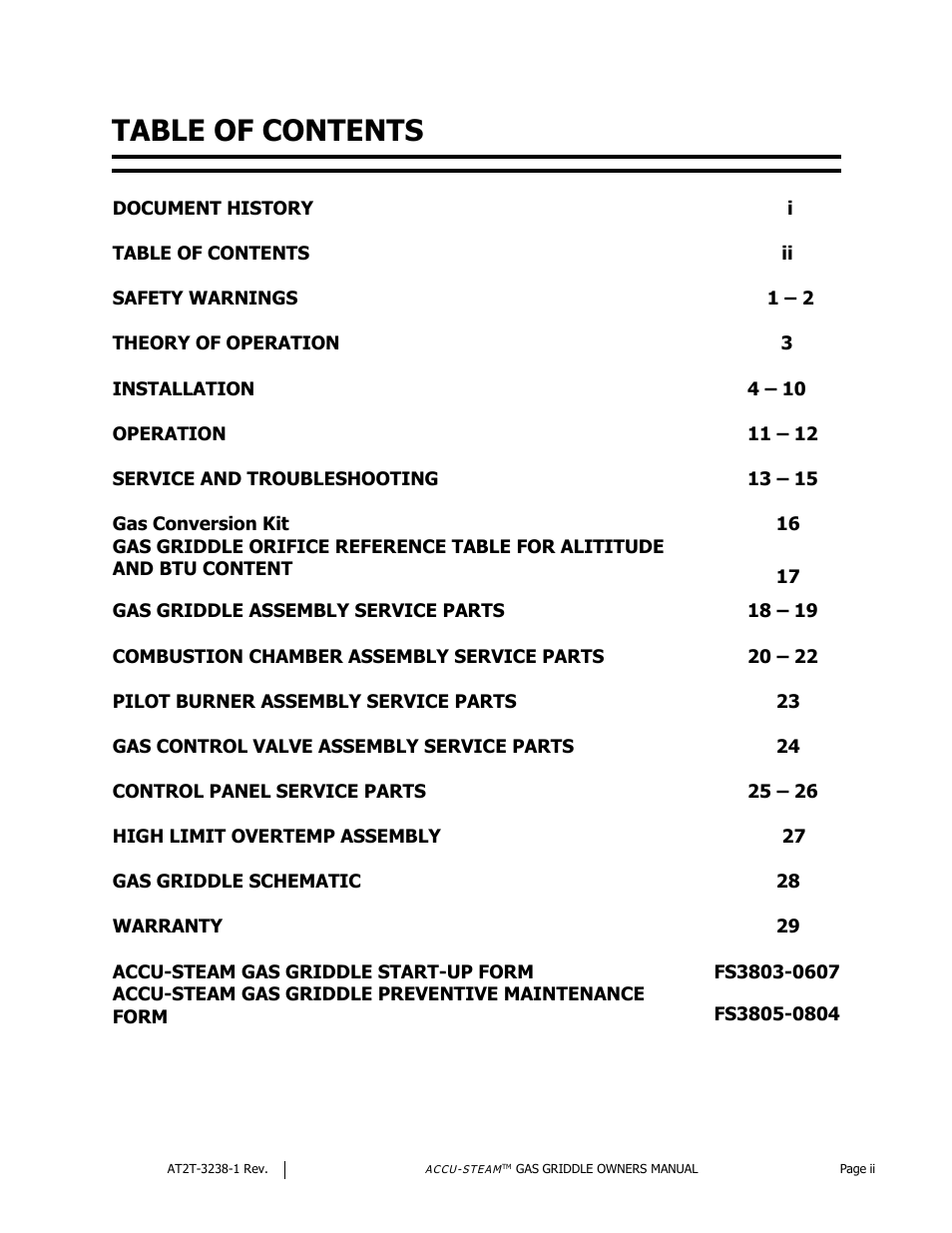 AccuTemp ACCU-STEAM GAS GRIDDLE User Manual | Page 4 / 39