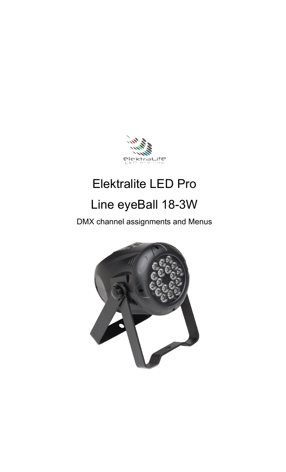 elektraLite eyeBall Architectural 18-3W LEDs User Manual | 3 pages