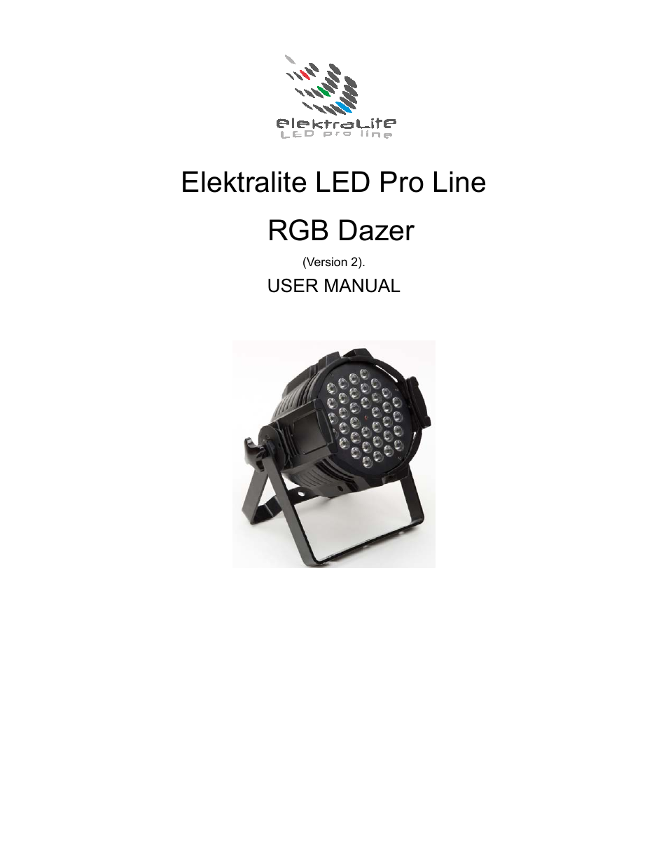 elektraLite Dazer RGB User Manual | 15 pages