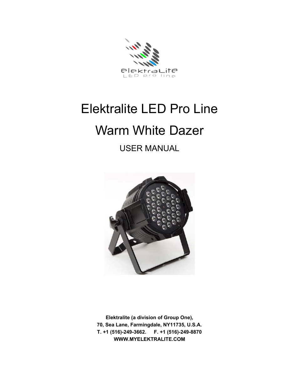 elektraLite Warm White Dazer User Manual | 12 pages