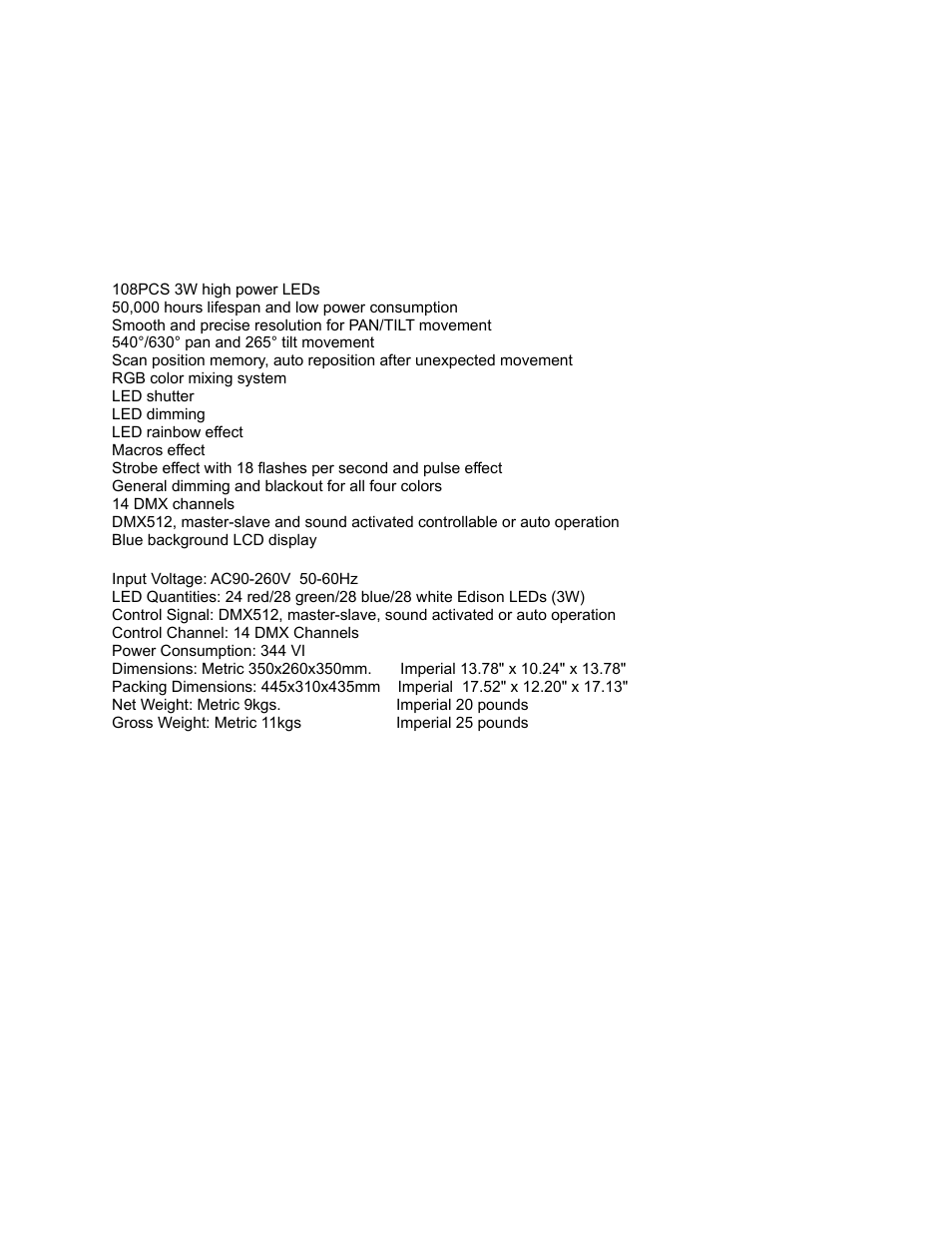 elektraLite Pancake RGBW 108-3W RGBW single source LEDs User Manual | Page 11 / 13