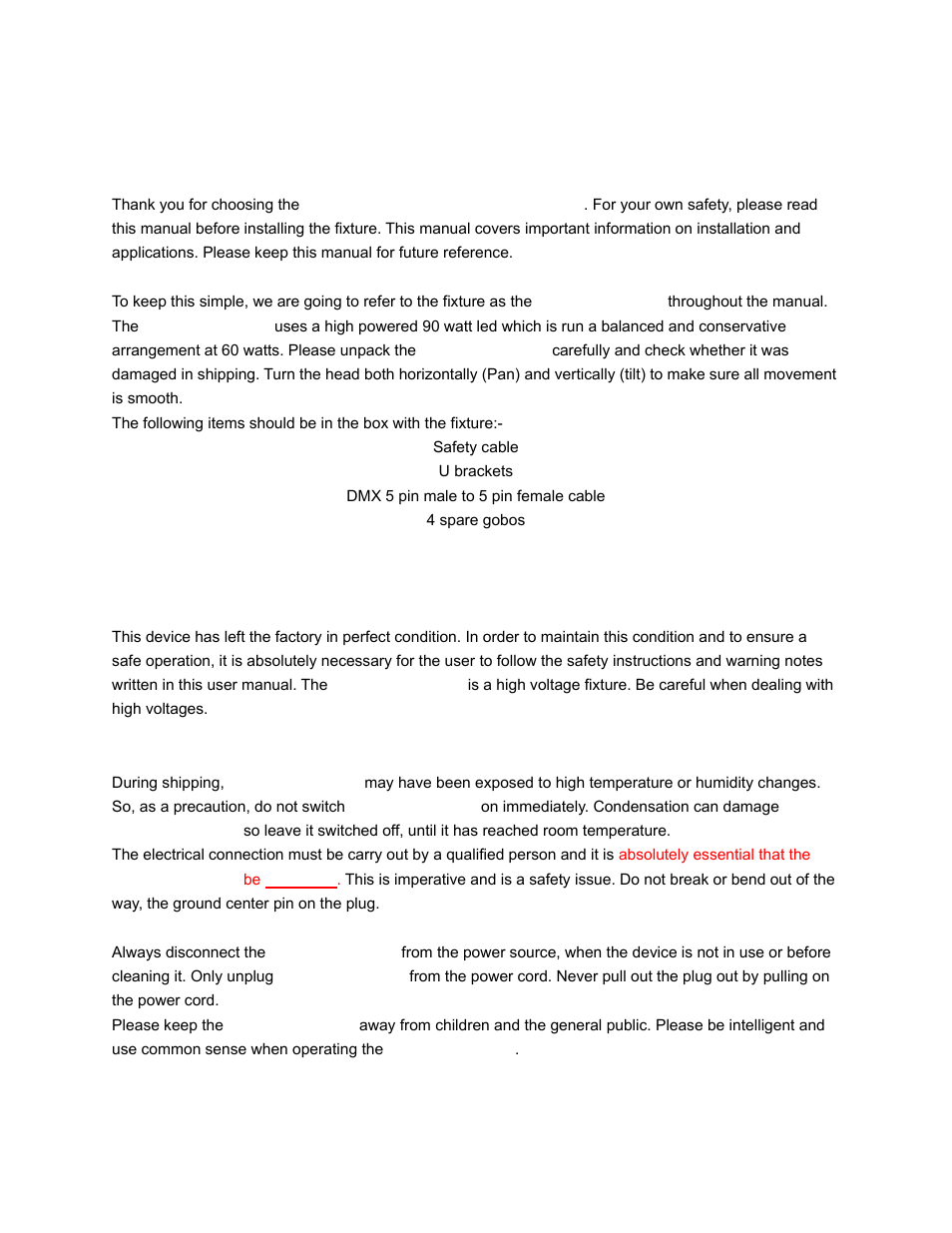 elektraLite ML-602 60W LED Moving Head Profile Spot User Manual | Page 2 / 9