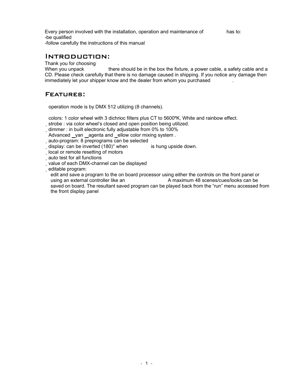 Introduction, Features | elektraLite PaintCan 2.0 User Manual | Page 2 / 21