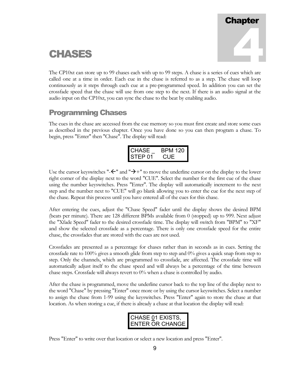 Chases | elektraLite CP10xt Manual User Manual | Page 12 / 49