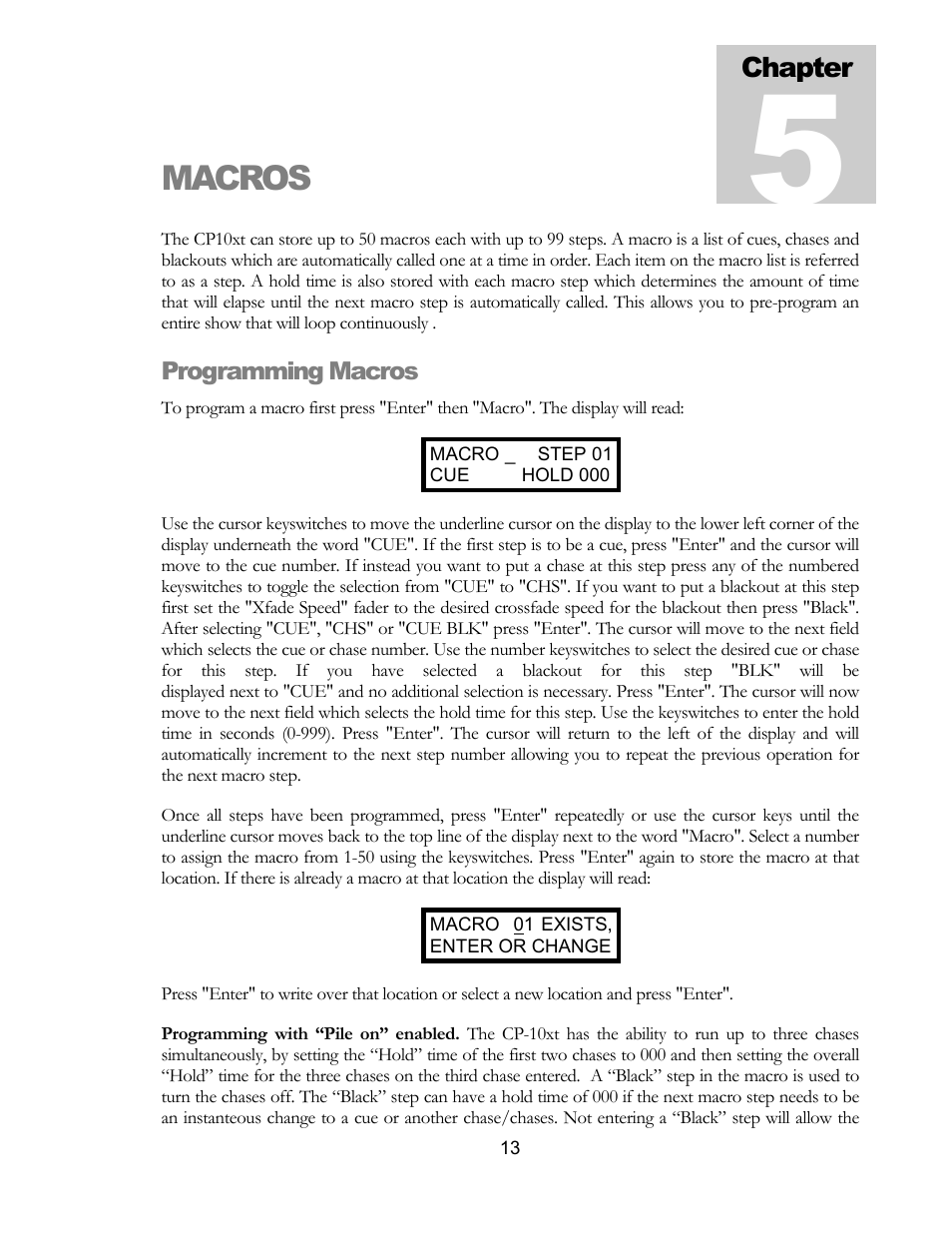 Macros | elektraLite CP10xt Manual User Manual | Page 16 / 49