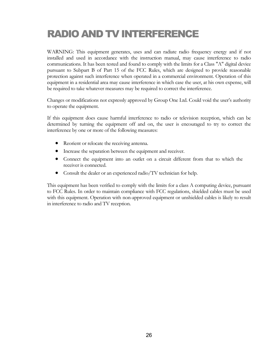 Radio and tv interference | elektraLite CP10xt Manual User Manual | Page 29 / 49