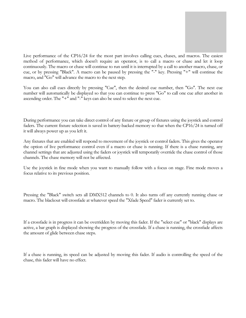 Performance | elektraLite CP16/24 User Manual | Page 18 / 32