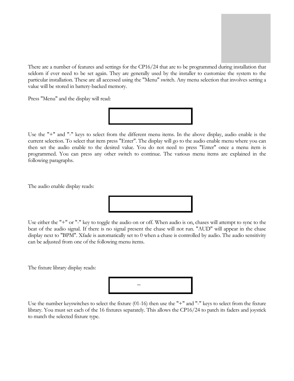 System programming | elektraLite CP16/24 User Manual | Page 20 / 32