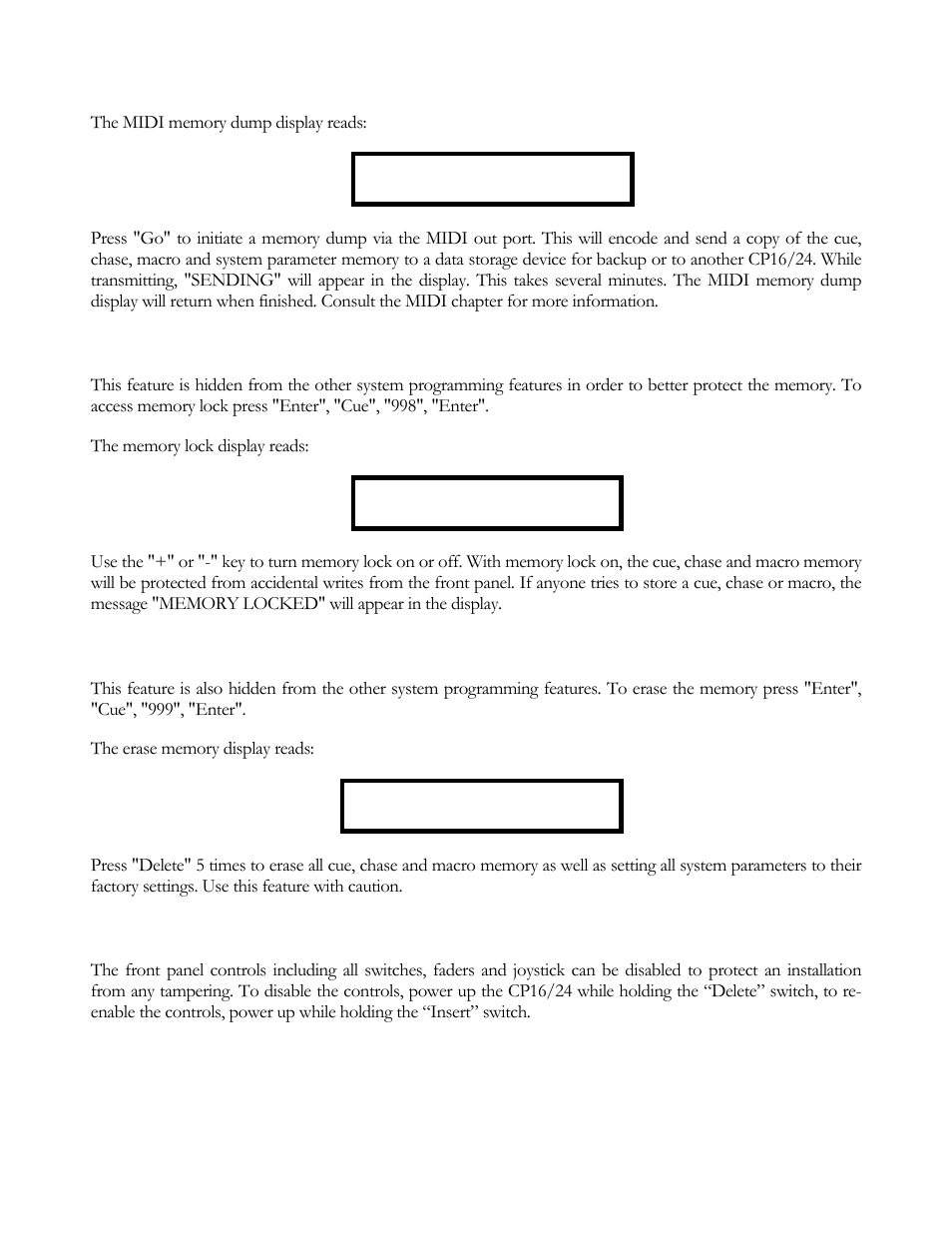 Control lock | elektraLite CP16/24 User Manual | Page 23 / 32