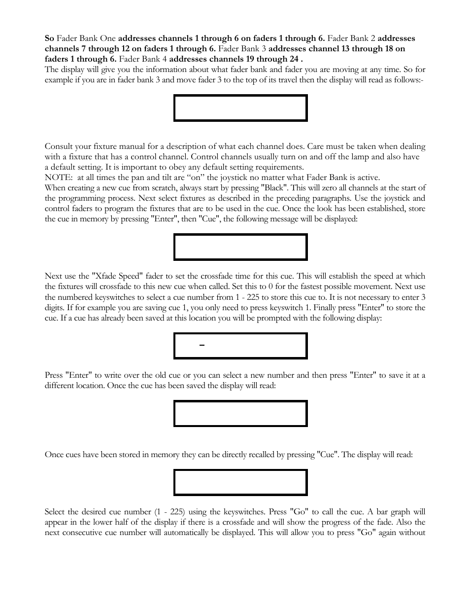 Recalling cues | elektraLite CP16/24 User Manual | Page 7 / 32