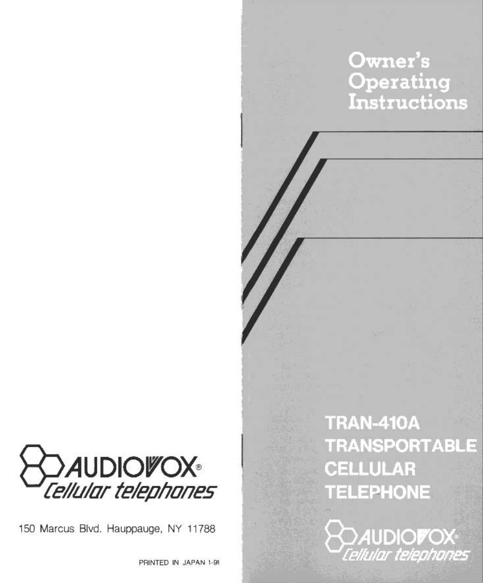 Audiovox TRAN-410A User Manual | 13 pages