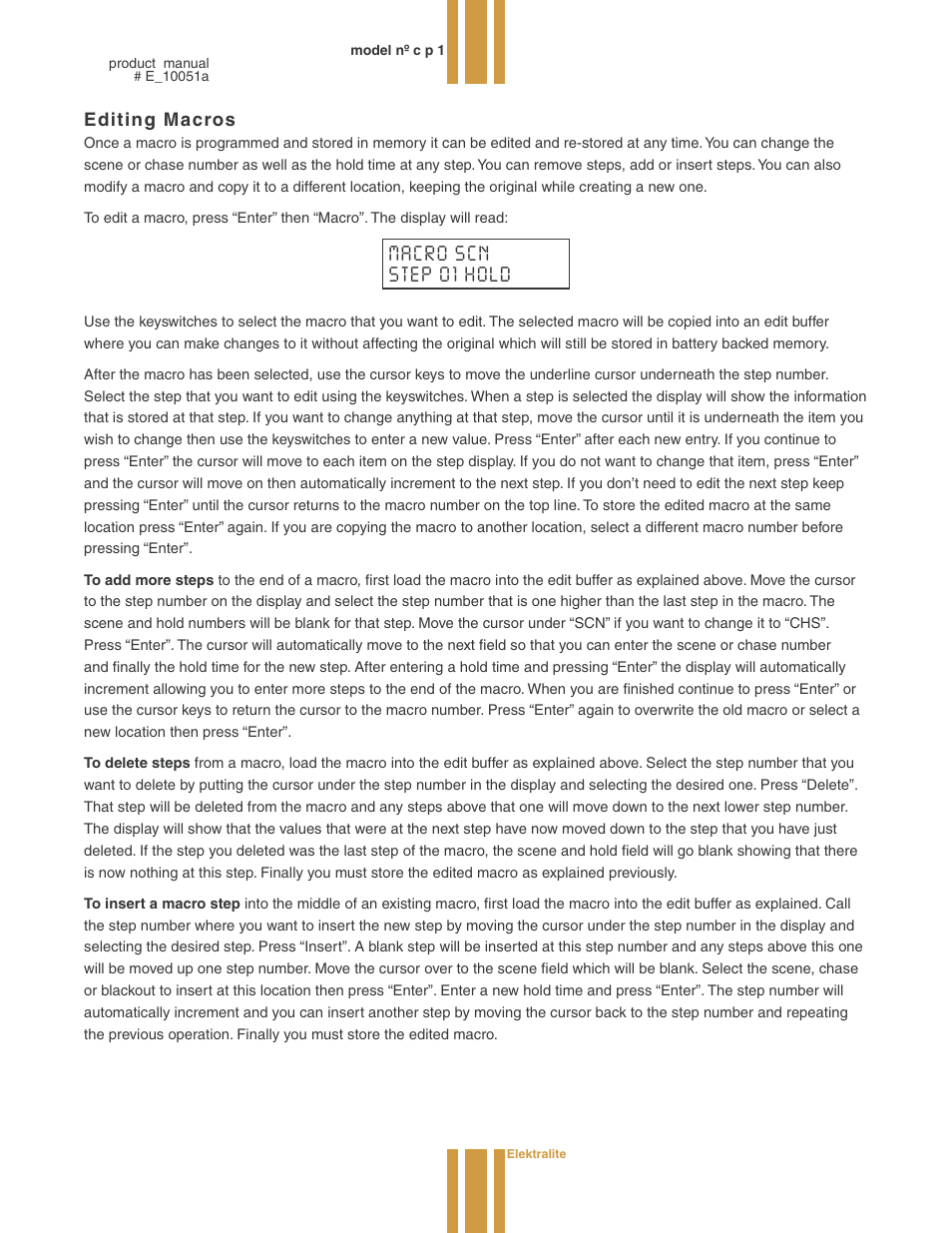 Editing macros | elektraLite CP1 User Manual | Page 11 / 25
