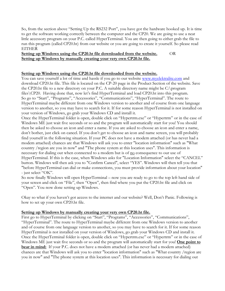 Setting up windows | elektraLite CP20 User Manual | Page 41 / 55