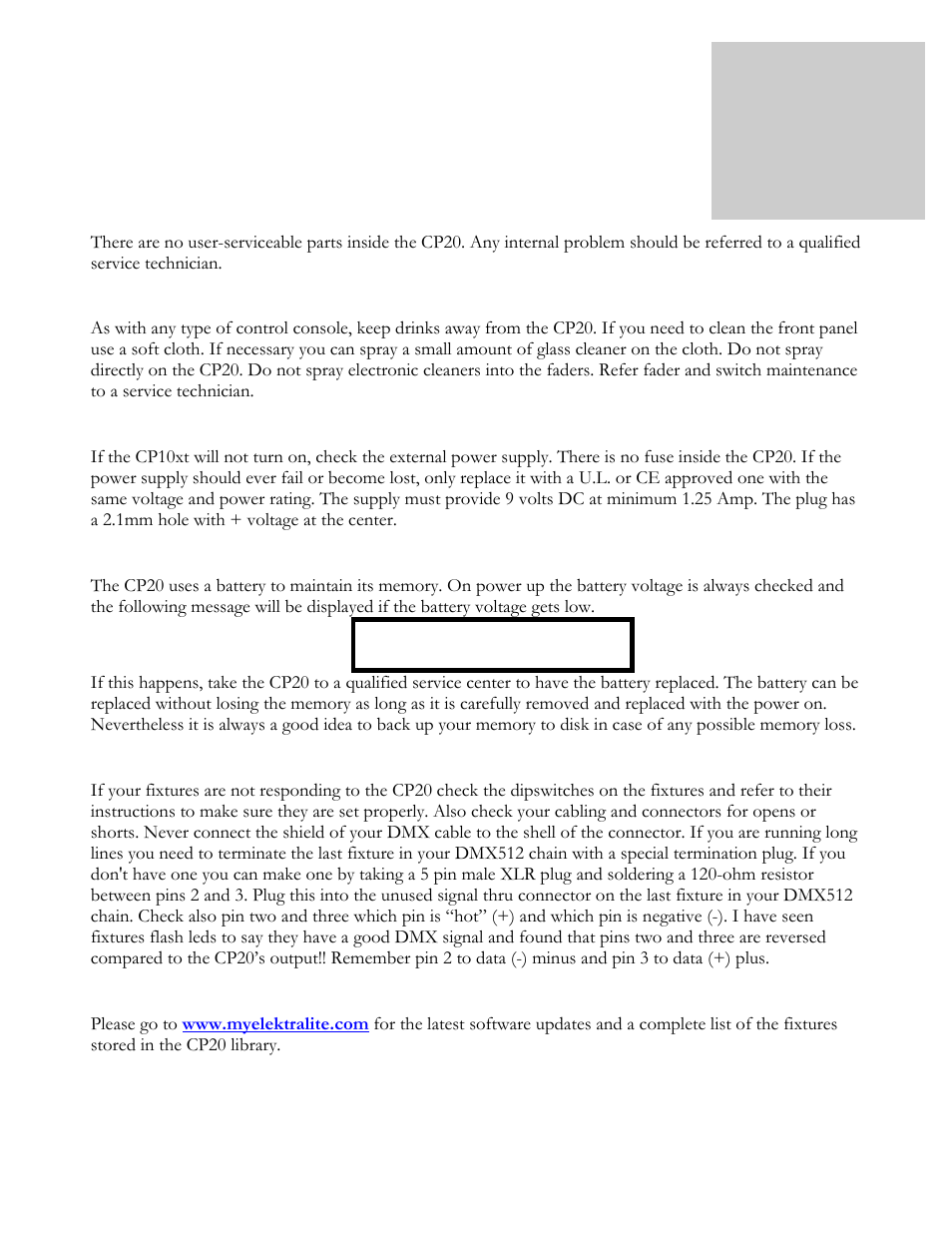 Troubleshooting & service | elektraLite CP20 User Manual | Page 52 / 55