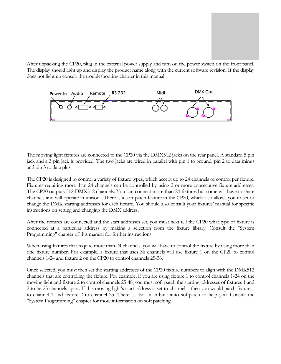 System setup | elektraLite CP20 User Manual | Page 6 / 55