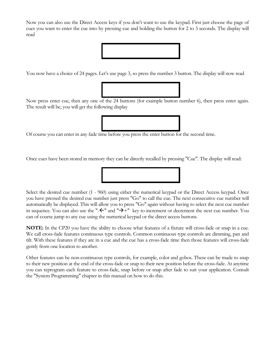 Recalling cues | elektraLite CP20 User Manual | Page 9 / 55