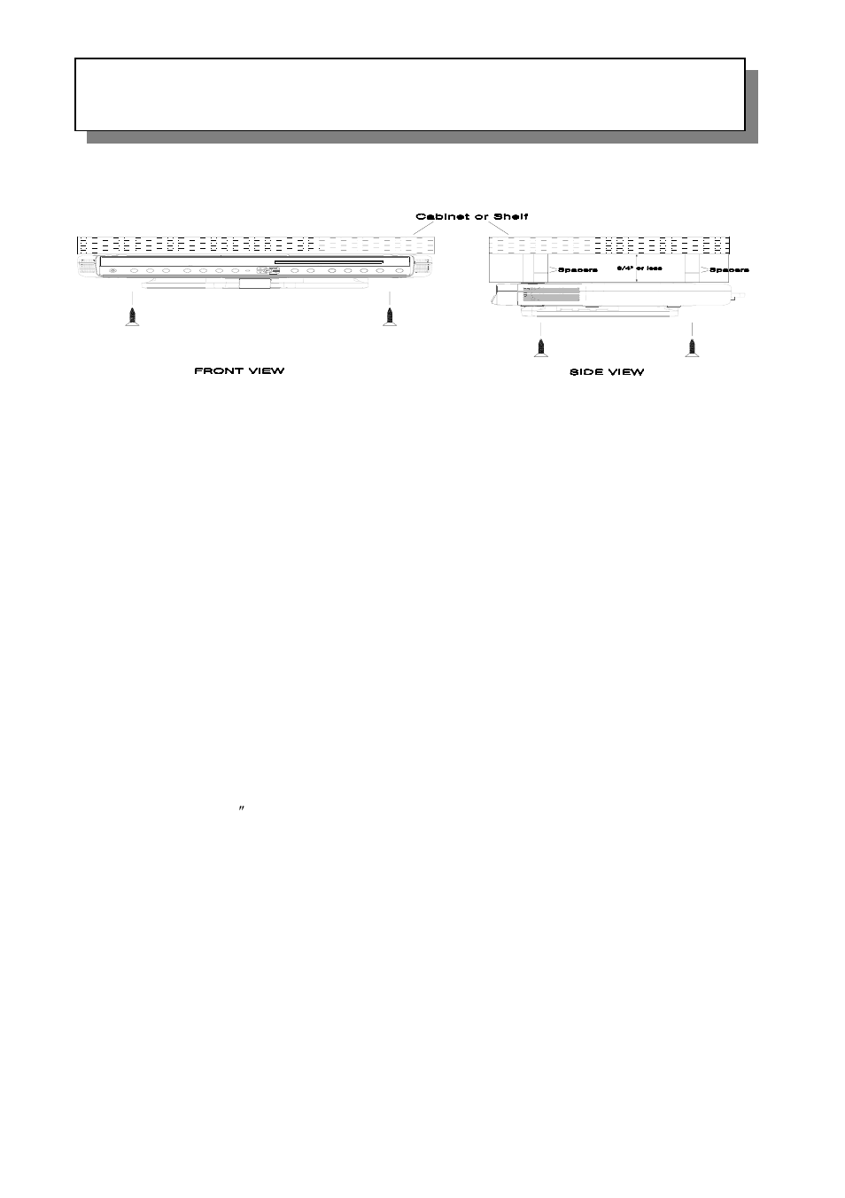 Under cabinet installation | Audiovox VE706 User Manual | Page 9 / 21