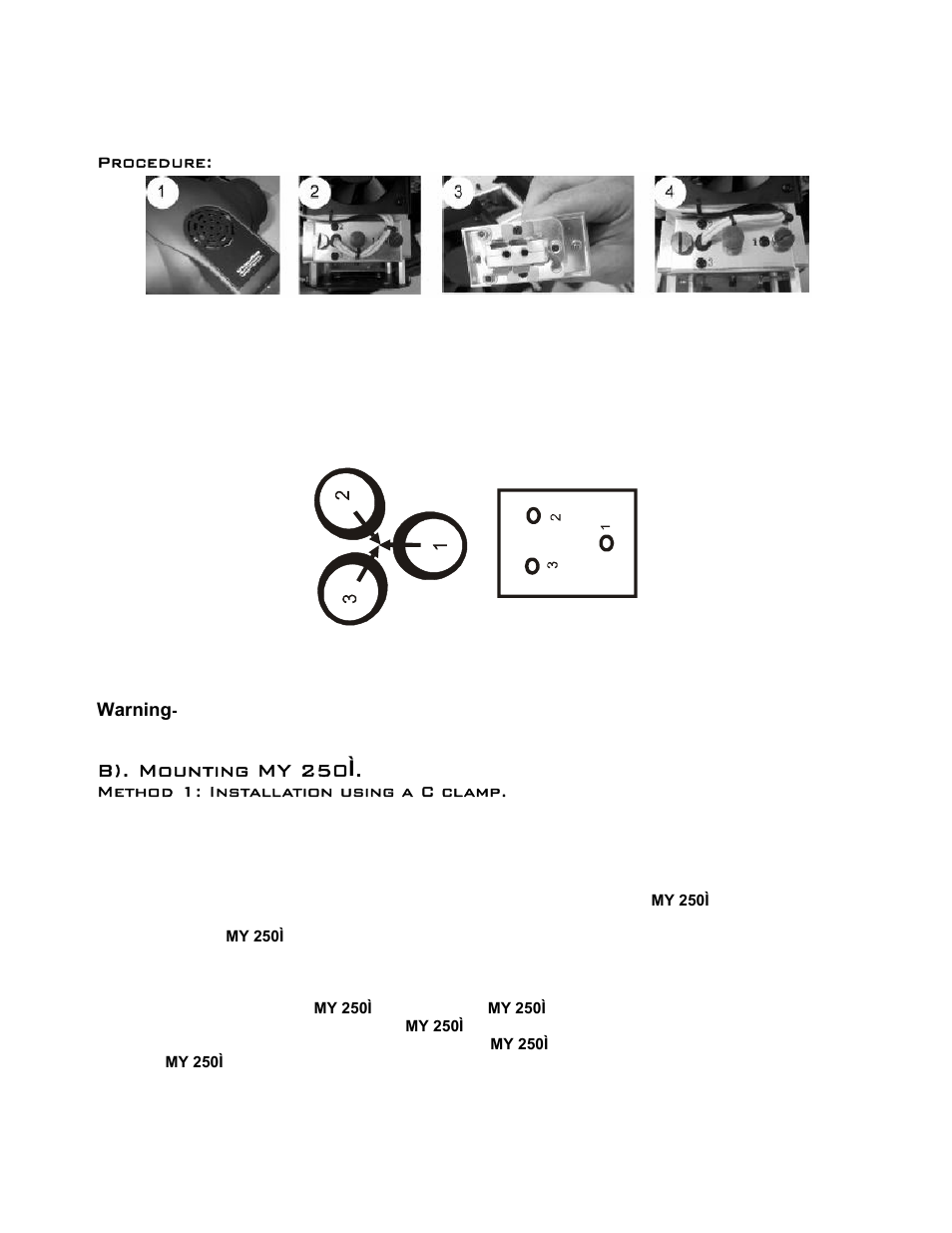 B). mounting my 250 ì | elektraLite MY 250I User Manual | Page 5 / 25