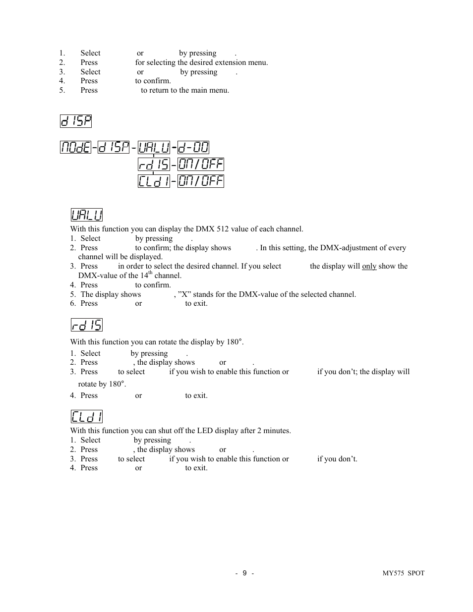 elektraLite Moving Yoke 120v Spot User Manual | Page 10 / 27
