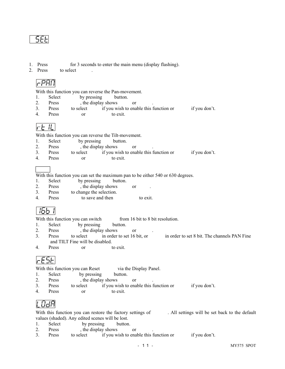 elektraLite Moving Yoke 120v Spot User Manual | Page 12 / 27