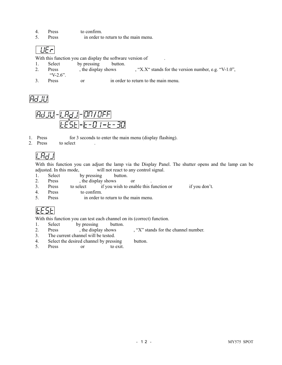 elektraLite Moving Yoke 120v Spot User Manual | Page 13 / 27