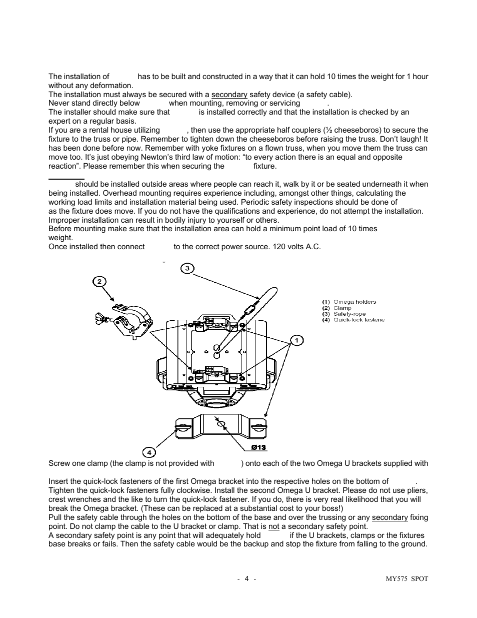 B) mounting my575 | elektraLite Moving Yoke 120v Spot User Manual | Page 5 / 27