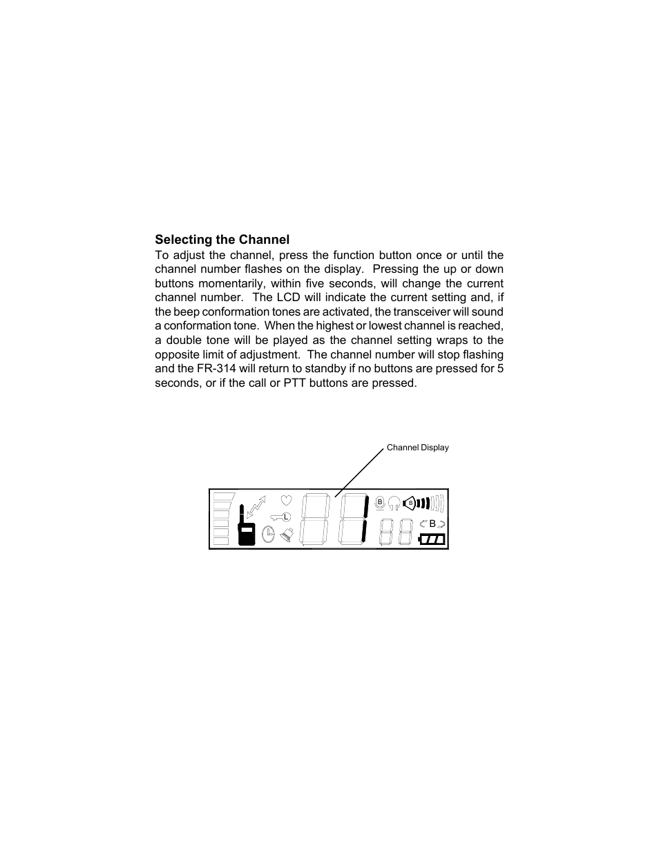 Selecting the channel | Audiovox FR-314 User Manual | Page 13 / 30