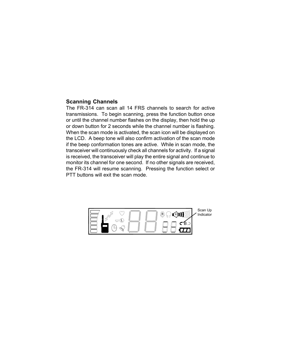 Scanning channels | Audiovox FR-314 User Manual | Page 14 / 30