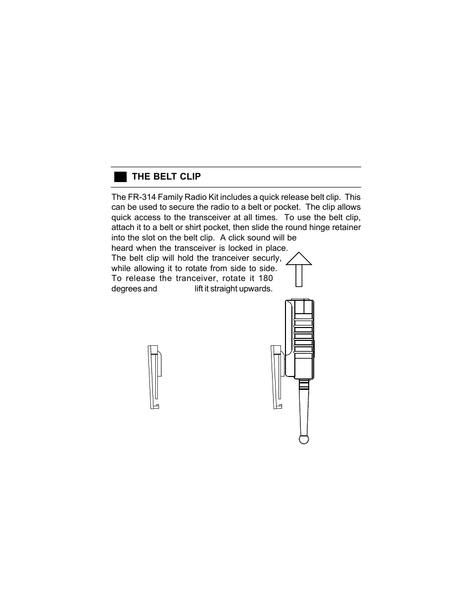 The belt clip | Audiovox FR-314 User Manual | Page 6 / 30