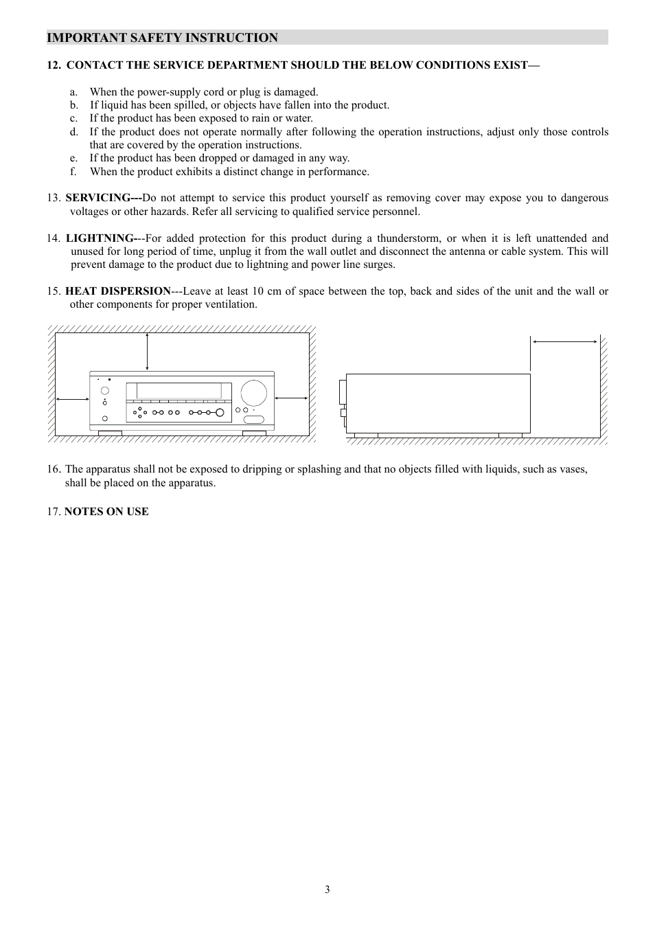 Important safety instruction | Ferguson AV-660 User Manual | Page 4 / 23